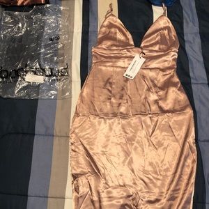 Satin body con dress
